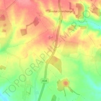 Mapa topográfico World's End, altitud, relieve