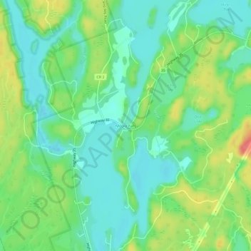 Mapa topográfico Moore Falls, altitud, relieve