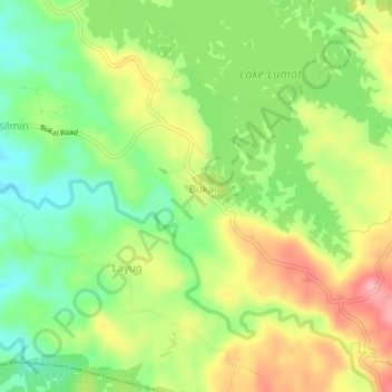 Mapa topográfico Bukal, altitud, relieve