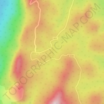 Mapa topográfico Biligiri Rangana Betta, altitud, relieve