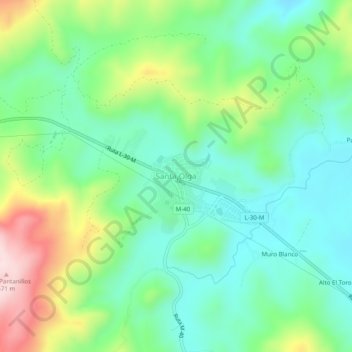 Mapa topográfico Santa Olga, altitud, relieve