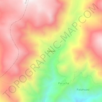 Mapa topográfico Ecnone, altitud, relieve