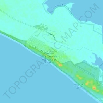 Mapa topográfico Sandy Point, altitud, relieve