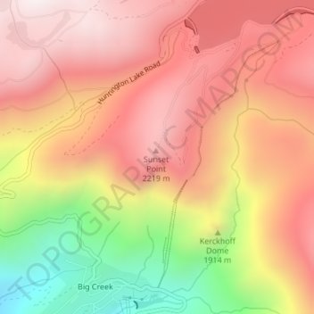 Mapa topográfico Sunset Point, altitud, relieve