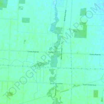 Mapa topográfico Woodslee, altitud, relieve