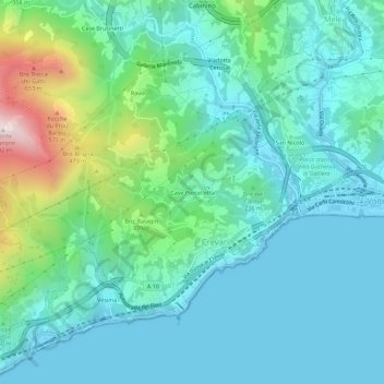 Mapa topográfico Case Porcelletta, altitud, relieve