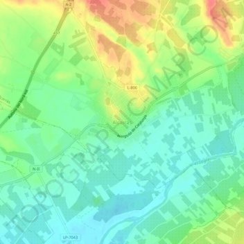 Mapa topográfico Alcarràs, altitud, relieve
