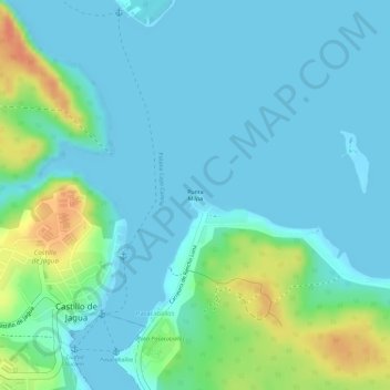 Mapa topográfico Punta Milpa, altitud, relieve