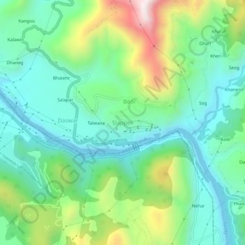 Mapa topográfico Slapper, altitud, relieve