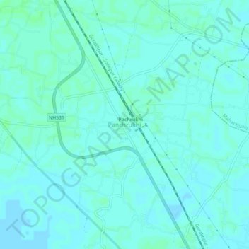 Mapa topográfico Panchrukhi, altitud, relieve