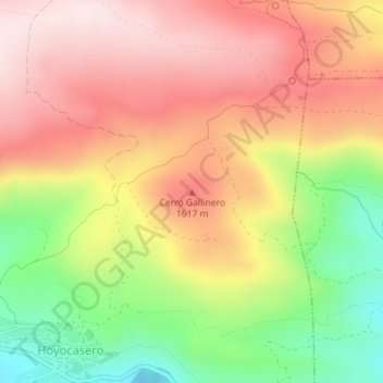Mapa topográfico Cerro Gallinero, altitud, relieve