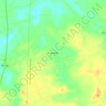 Mapa topográfico Riogrande, altitud, relieve