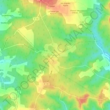 Mapa topográfico La Casse, altitud, relieve