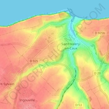 Mapa topográfico Etennemare, altitud, relieve