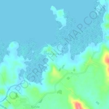 Mapa topográfico Macarascas, altitud, relieve