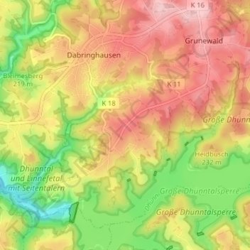 Mapa topográfico Ketzbergerhöhe, altitud, relieve