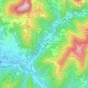 Mapa topográfico Prele, altitud, relieve