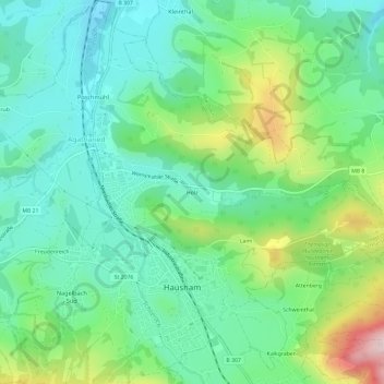 Mapa topográfico Holz, altitud, relieve