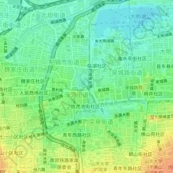 Mapa topográfico 月牙泉, altitud, relieve