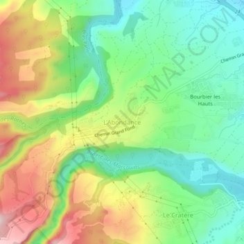 Mapa topográfico L'Abondance, altitud, relieve