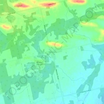 Mapa topográfico Westover, altitud, relieve