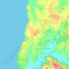 Mapa topográfico Talefe, altitud, relieve
