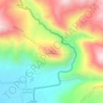 Mapa topográfico Cerro Jerusalen, altitud, relieve