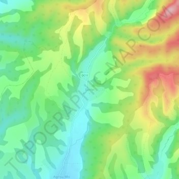 Mapa topográfico Botfei, altitud, relieve