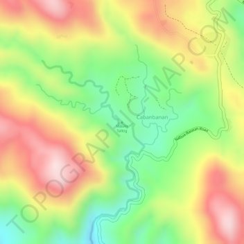Mapa topográfico Mount Talitig, altitud, relieve