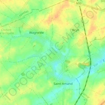 Mapa topográfico Longpré, altitud, relieve