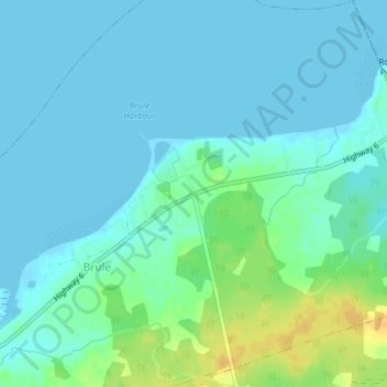 Mapa topográfico Brule Corner, altitud, relieve