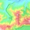 Mapa topográfico Cuaxicala, altitud, relieve