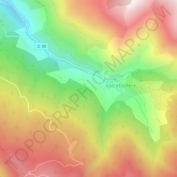 Mapa topográfico Tartes, altitud, relieve