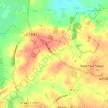 Mapa topográfico Nuptown, altitud, relieve