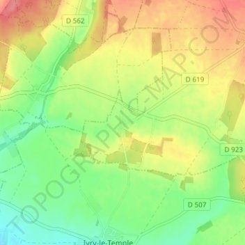 Mapa topográfico Haillancourt, altitud, relieve