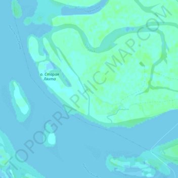 Mapa topográfico Лахта, altitud, relieve