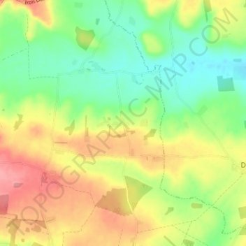 Mapa topográfico Over Worton, altitud, relieve