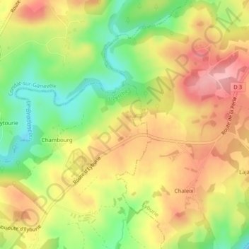 Mapa topográfico Le Bois de Phili, altitud, relieve