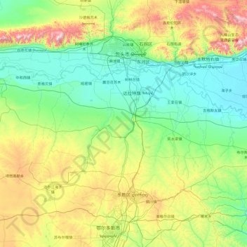 Mapa topográfico Dalad, altitud, relieve