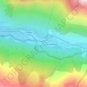 Mapa topográfico Le Bas-Lieu, altitud, relieve