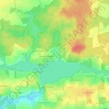 Mapa topográfico La Bolinière, altitud, relieve