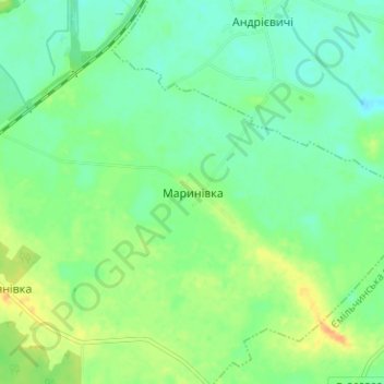 Mapa topográfico Marynivka, altitud, relieve