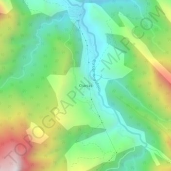 Mapa topográfico Charcas, altitud, relieve