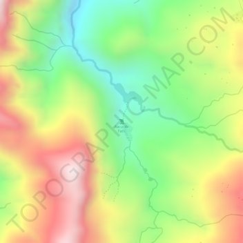 Mapa topográfico Aw-asen Falls, altitud, relieve