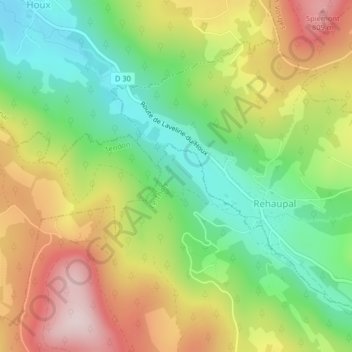 Mapa topográfico Bas du Rupt de la Grange, altitud, relieve