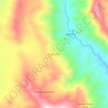 Mapa topográfico Apacheta, altitud, relieve