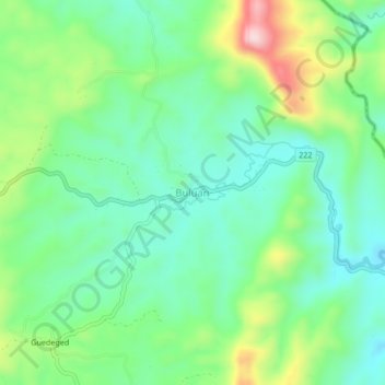 Mapa topográfico Buluan, altitud, relieve