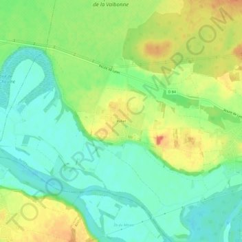 Mapa topográfico Pollet, altitud, relieve