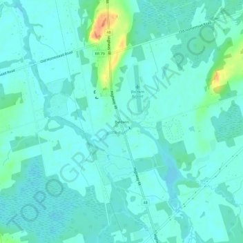 Mapa topográfico Baldwin, altitud, relieve
