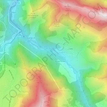Mapa topográfico Borde Faurie, altitud, relieve